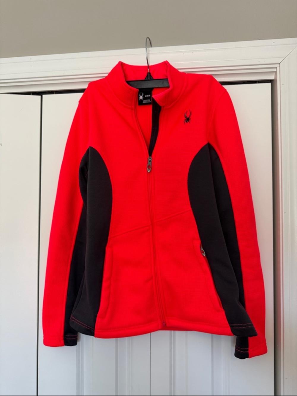 Spyder Women's neon pink and gray Full-Zip Fleece Jacket